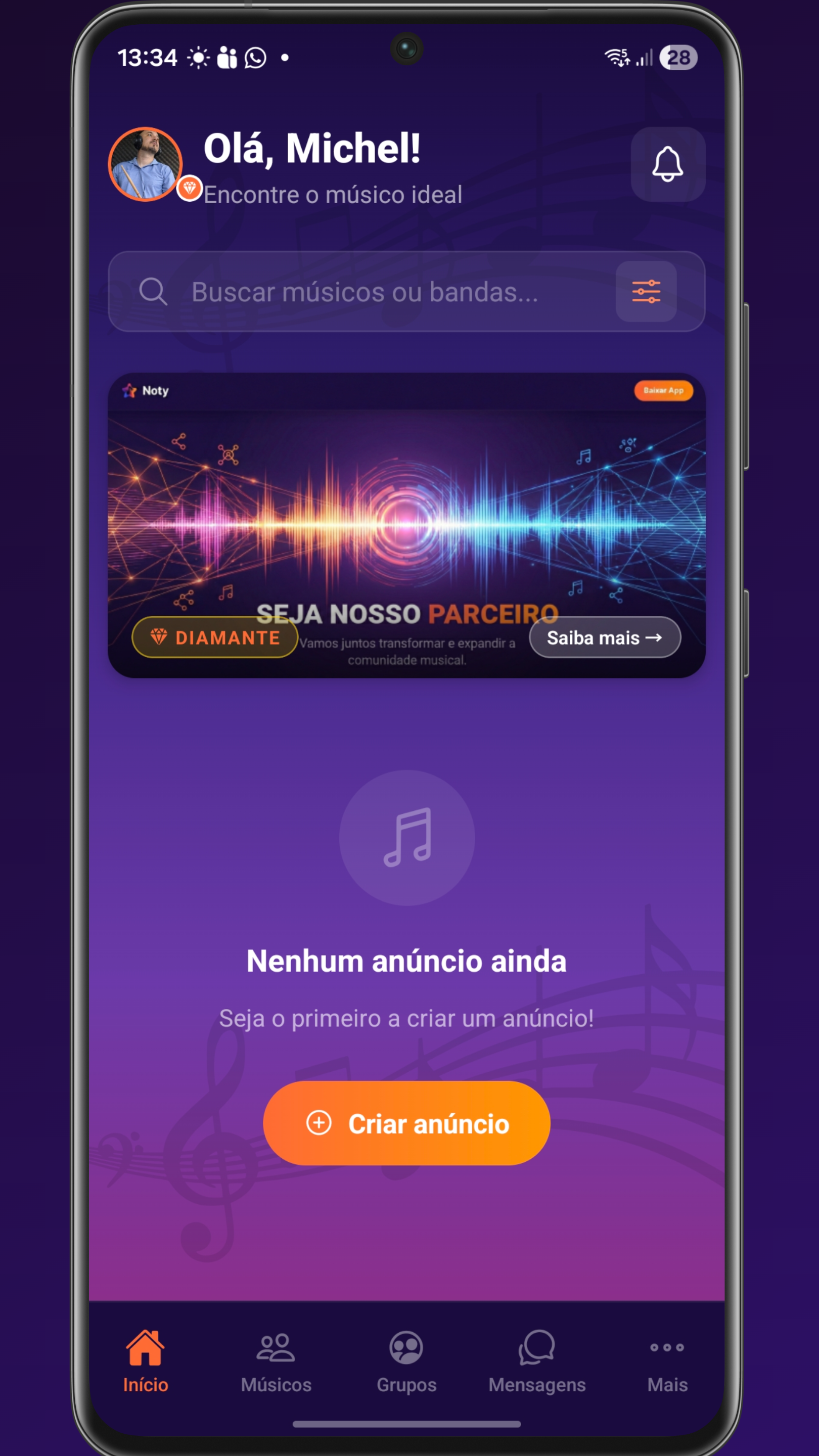 Noty App - Tela Inicial